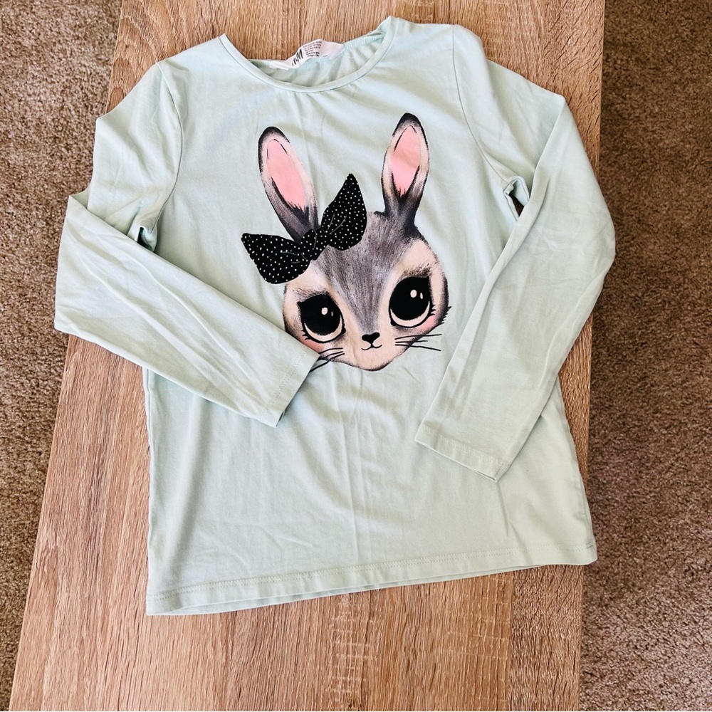 H&M Bunny Print Long Sleeve Tee